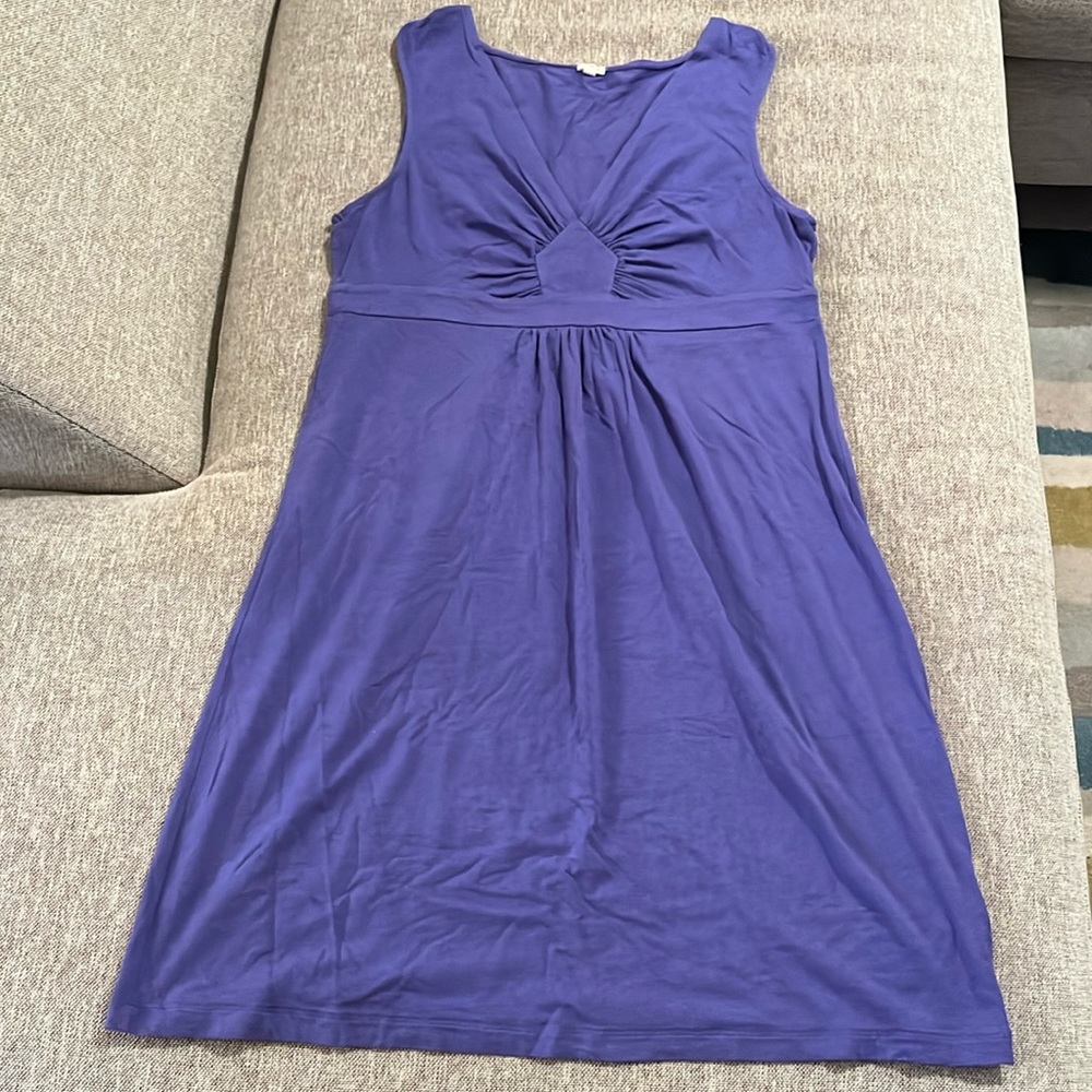 Purple J.Crew tank dress with gathered front detail. Medium.